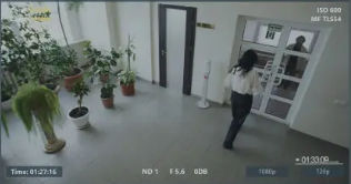 Vue de vidéosurveillance d'un espace intérieur